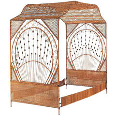 A Fine Decorated Wicker Canope Bed, featured in Architectural Digest