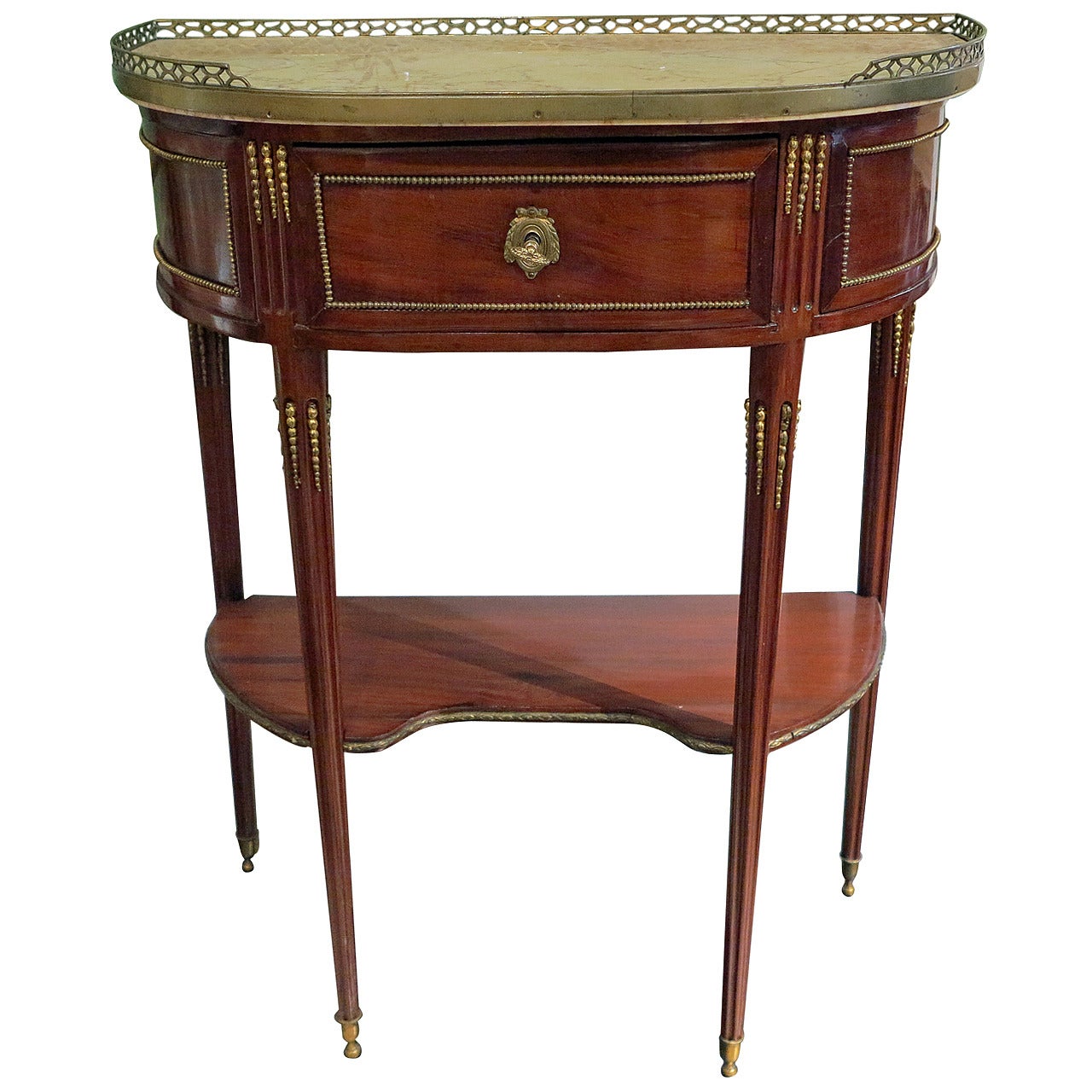 Louis XVI Ormolu-Mounted Mahogany Console Desserte by Fidelys Schey