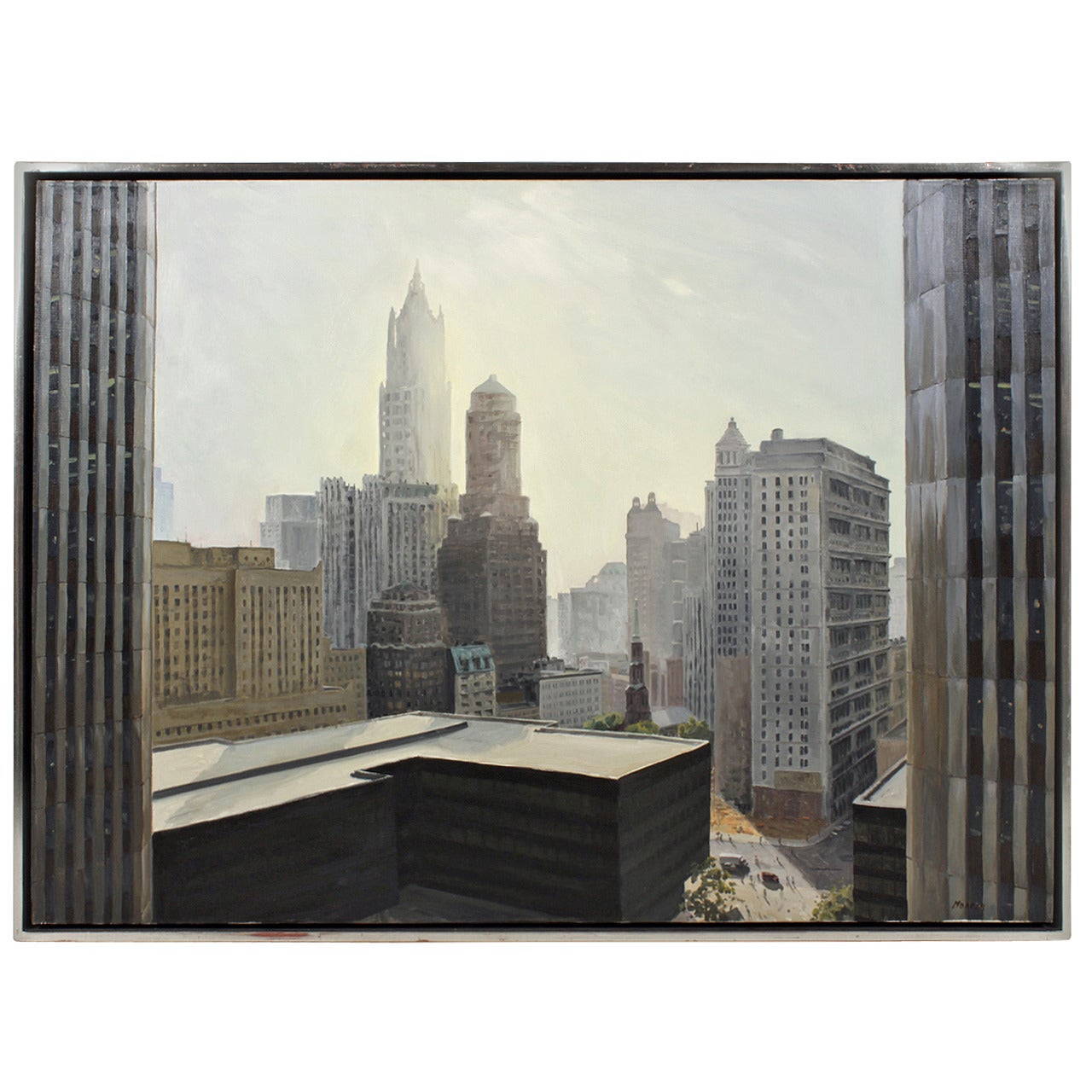 Lower Manhattan, St. Pauls, Woolworth Building and City Hall by Daniel Morper For Sale