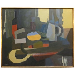 "La Bouteille de Vin" Oil on Canvas by Roger Derieux