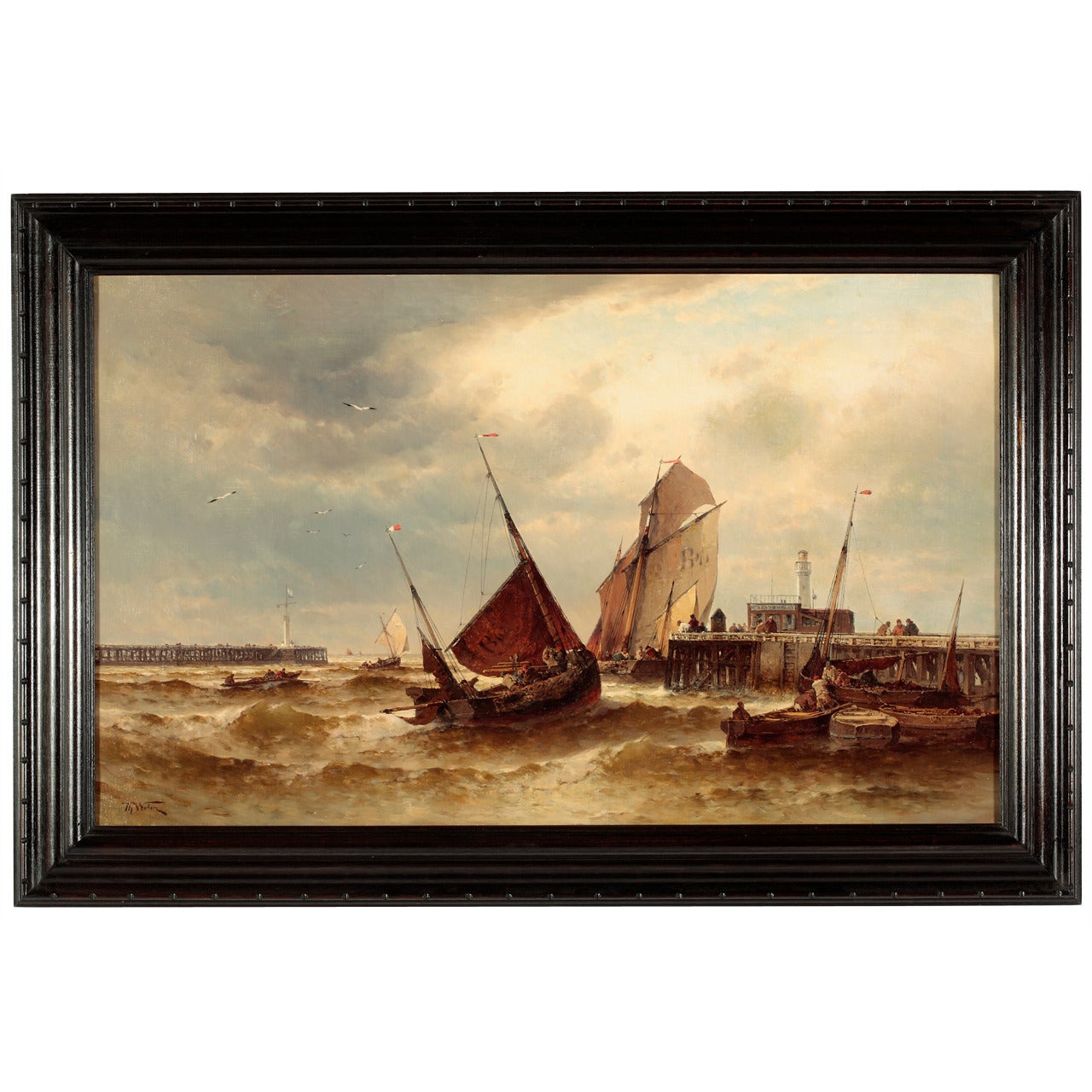 "Harbor Scene" by Theodore Alexander Weber For Sale