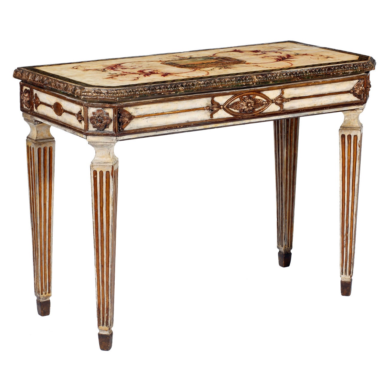 An Italian Piedmontese Neoclassical  Parcel Gilt Console, 18th/Early 19th c.