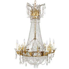 An Important 19th Century Neoclassic Gilt Bronze & Crystal Chandelier 9