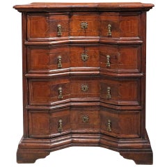 Antique A Walnut & Inlaid Comodino Ferrarese  Late 17th Century, Italy