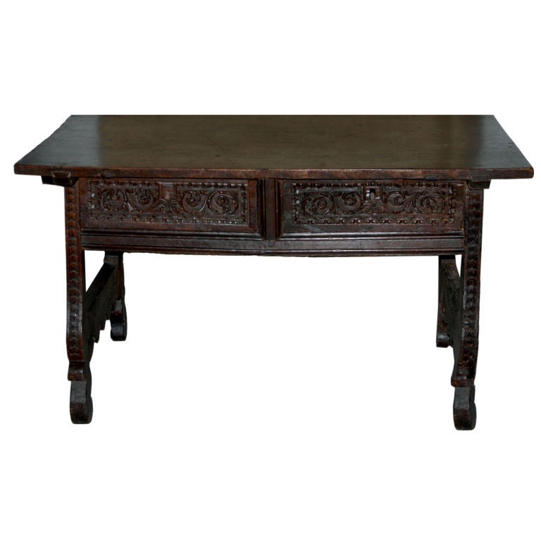 A Spanish Baroque Walnut Table For Sale