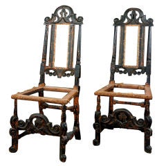 A Pair of William & Mary Chairs, Possibly American