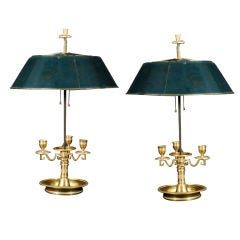 A pair of Louis XVI Style Bouillotte Lamps