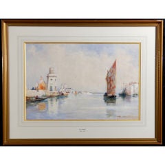 Antique “A Venetian View with Sailboats” by Thomas Bush Hardy
