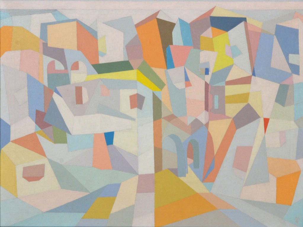 Öl auf Leinwand

Datiert 1964

18 ½ mal 24 ½ Zoll.  W/Rahmen 23 x 29 Zoll.

Michael lebte in New York City, hatte aber auch ein Haus und ein Studio in West Cornwall, CT.  Er malte unter Otto Dix und wurde stark von Paul Klee beeinflusst.  Er