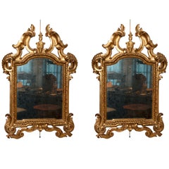 A Fine Pair of Italian Genovese Giltwood Mirrors