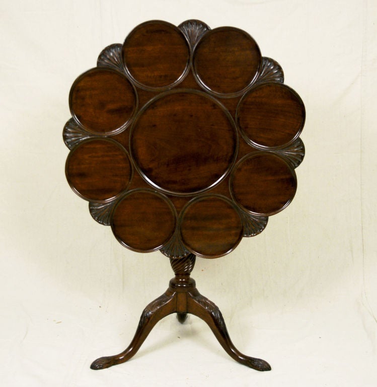 A George III Carved Mahogany Birdcage Tea Table