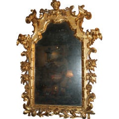 Antique A Fine Italian Giltwood Mirror