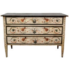 An Italian Polychrome-Painted And Faux-Marble Top Commode