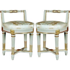 A Fine & Rare Pair of Stools by Jean Baptiste Lelarge III, 18th Century