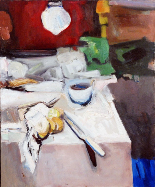 Enrique Montenegro

Chilean, 1917-2003

“Still Life”

Oil on canvas

Signed & dated 1957

40 by 33 in. 41 by 34 in.

Enrique Montenegro was recognized in the 1950’s as an important element of the American Modernist movement.  In