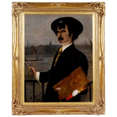 Antique “Portrait of James Abbott McNeill Whistler" by Walter Greaves