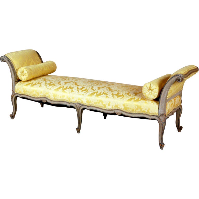 Fine Swedish Louis XV Style Painted Bench, 19th Century