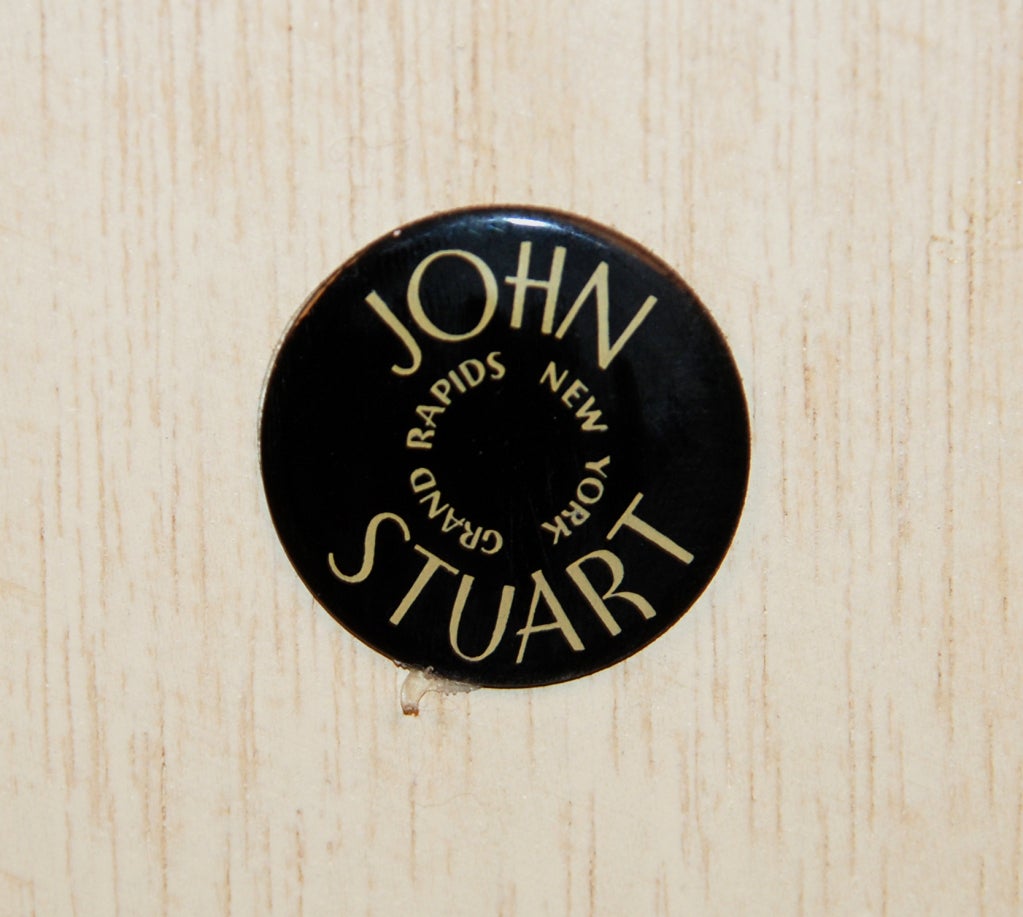 American A White Lacquered & Brass Accents Commode by John Stuart