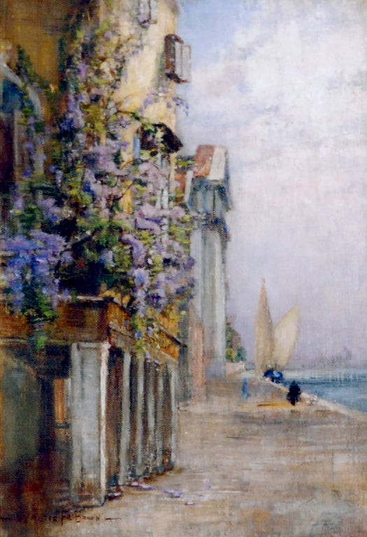 Walter Francis Brown
American, 1835-1929

“A Venice Scene”

Oil on Canvas
20 by 14 in.  w/frame 27 ½ by 21 ½ in.

Walter Francis Brown was a painter and illustrator whose specialty was scenes of Venice, his adopted home. He studied at Brown