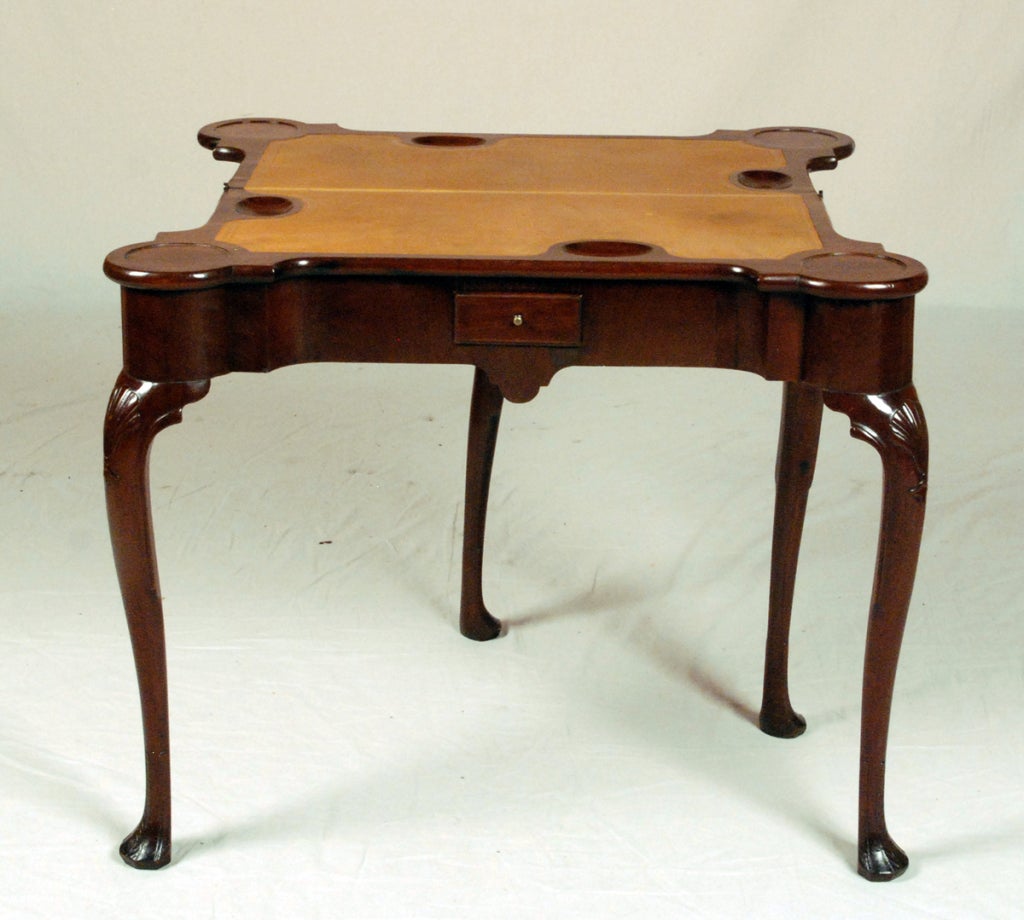A George II Mahogany Card Table In Excellent Condition For Sale In Sheffield, MA