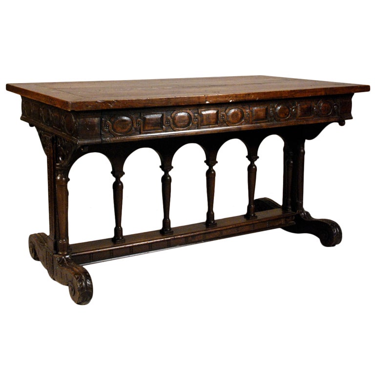 A French Henry II Walnut Table For Sale
