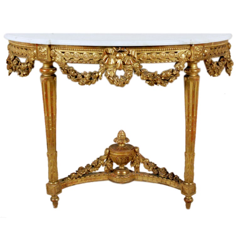 Fine Louis XVI Giltwood Console Table
