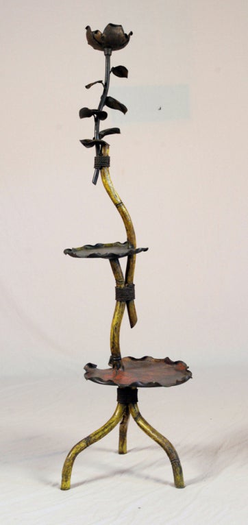 A Rare Japanese Patinated & Polychromed Bronze Sculpture