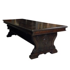 A Large Oak Library/Dining Table Possibly from Harvard University