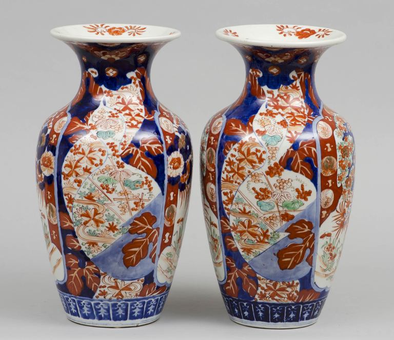 19th Century Tall Pair Imari Vases