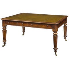 Antique English William IV Walnut Partners Writing Table