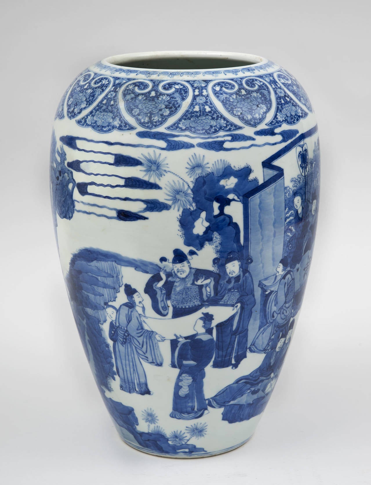 19th Century Large Chinese Blue and White Vase, circa 1860