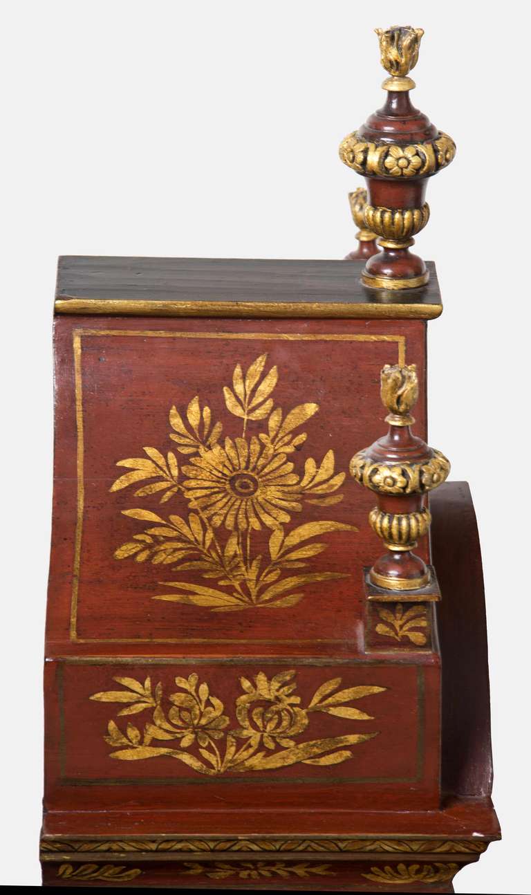 British George II Red Lacquered Musical Tall Case Clock by John Northy, London, c. 1760