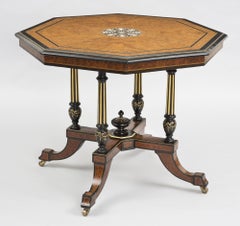 Burl Elm Inlaid Center Table