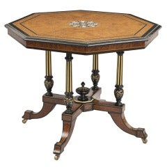 Burl Elm Inlaid Center Table 4