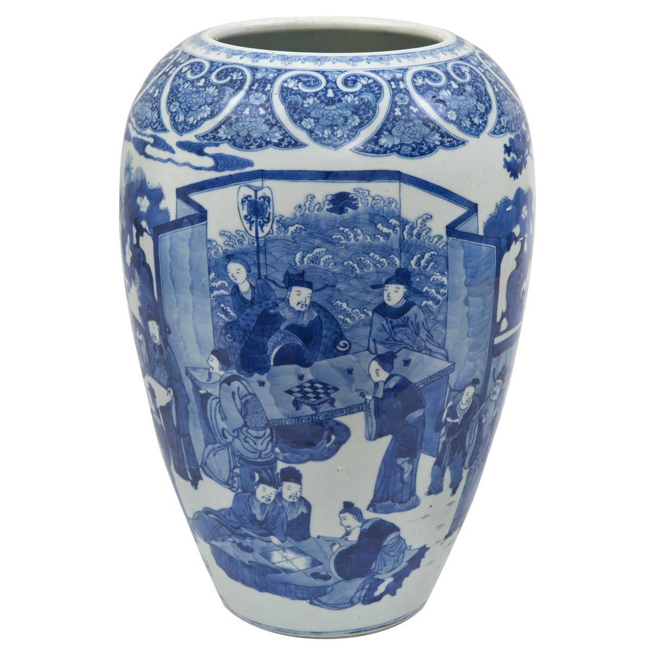 Large Chinese Blue and White Vase, circa 1860