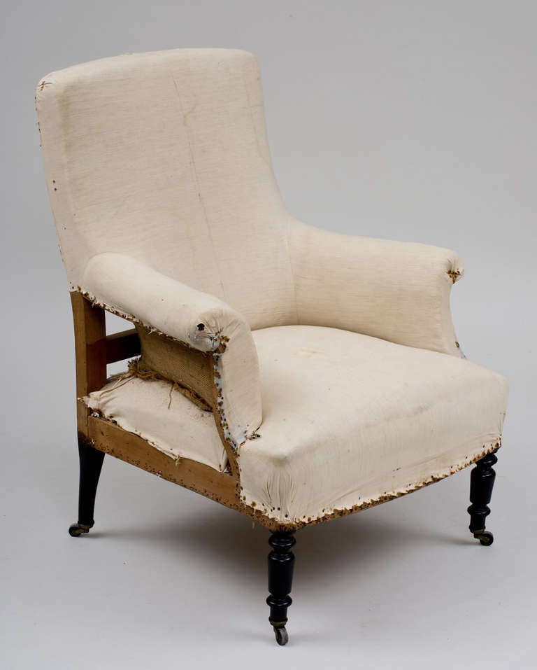 French Napoleon III Armchair, Circa 1870 In Fair Condition In Sheffield, MA