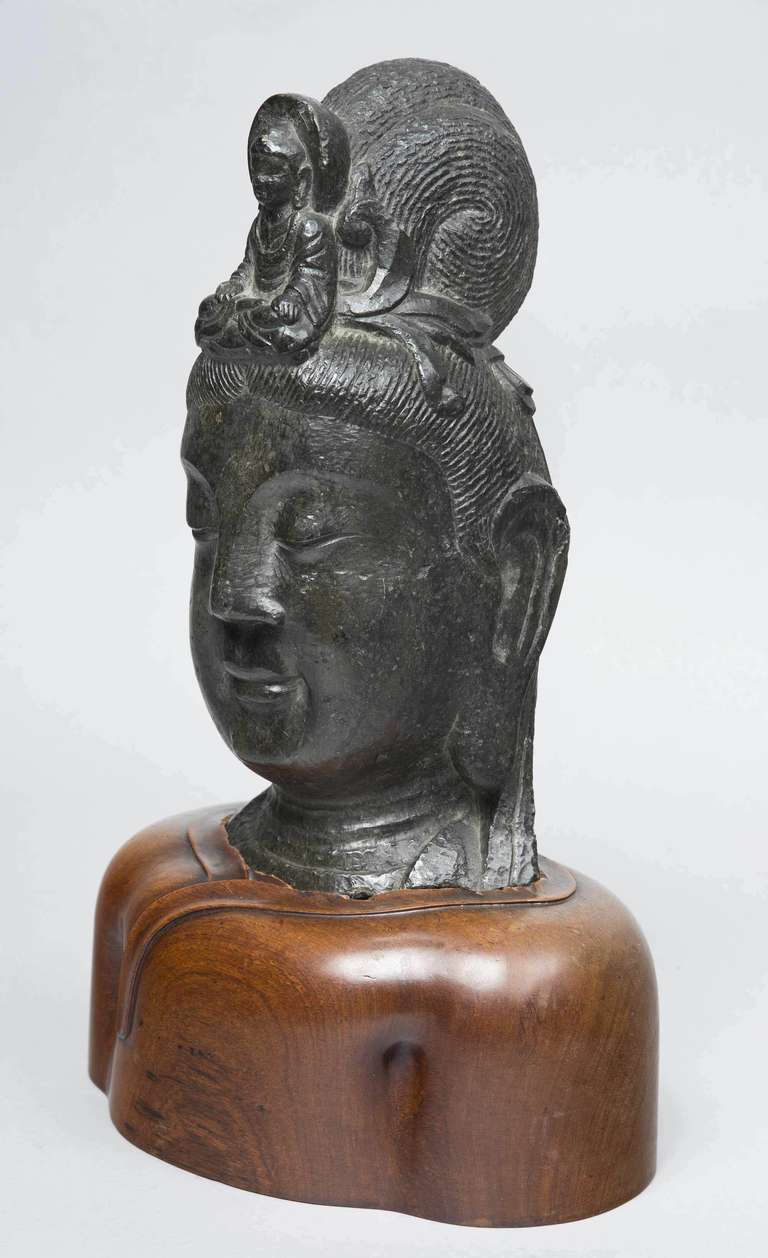 Southeast Asian Bust of Bodhisattva In Excellent Condition For Sale In Sheffield, MA