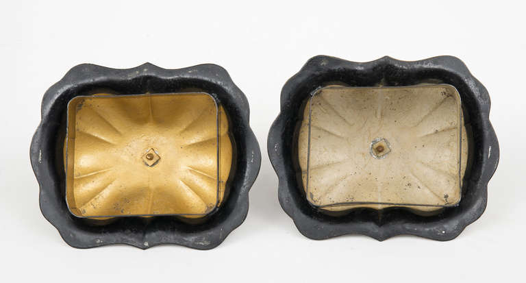 Regency Period Pair Tole Chestnut Urns, circa 1810 1