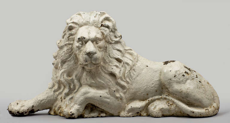 British Antique Cast Iron Painted Lion & Unicorn, circa 1860