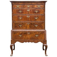 George I Walnut Chest of Drawers on Stand, circa 1720