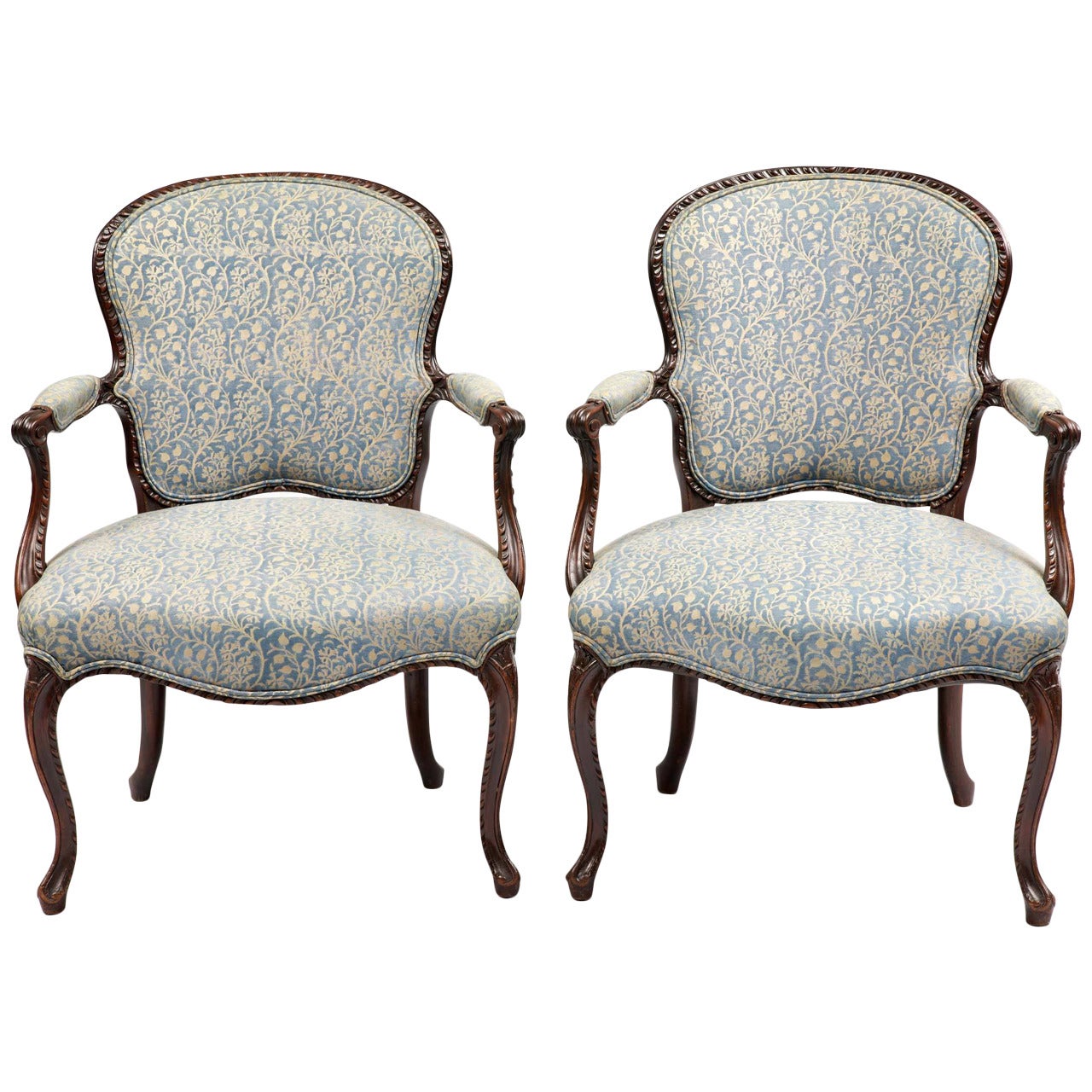 Pair of George III Mahogany Armchairs, circa 1770