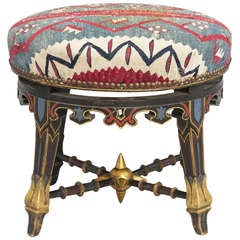Gothic Revival Painted Stool