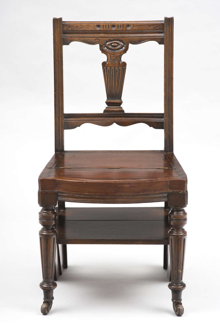 Victorian Mahogany Metamorphic Chair and Library Steps, Circa 1870 1