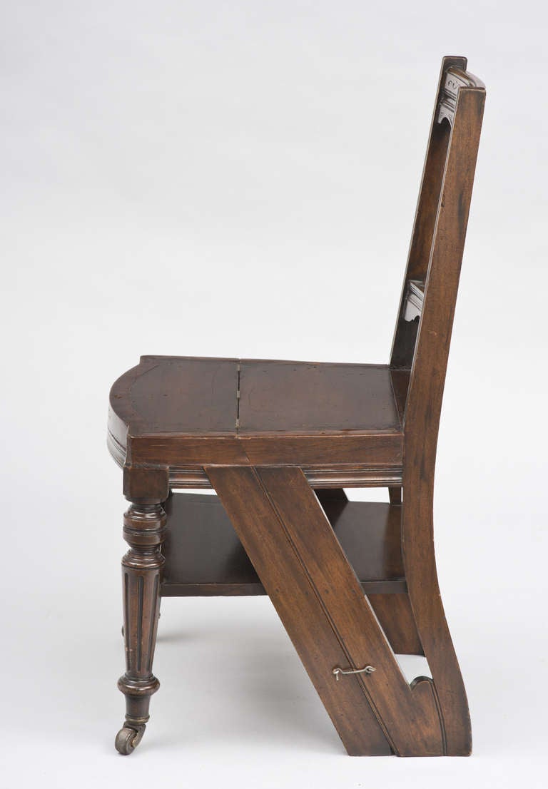 Victorian Mahogany Metamorphic Chair and Library Steps, Circa 1870 3