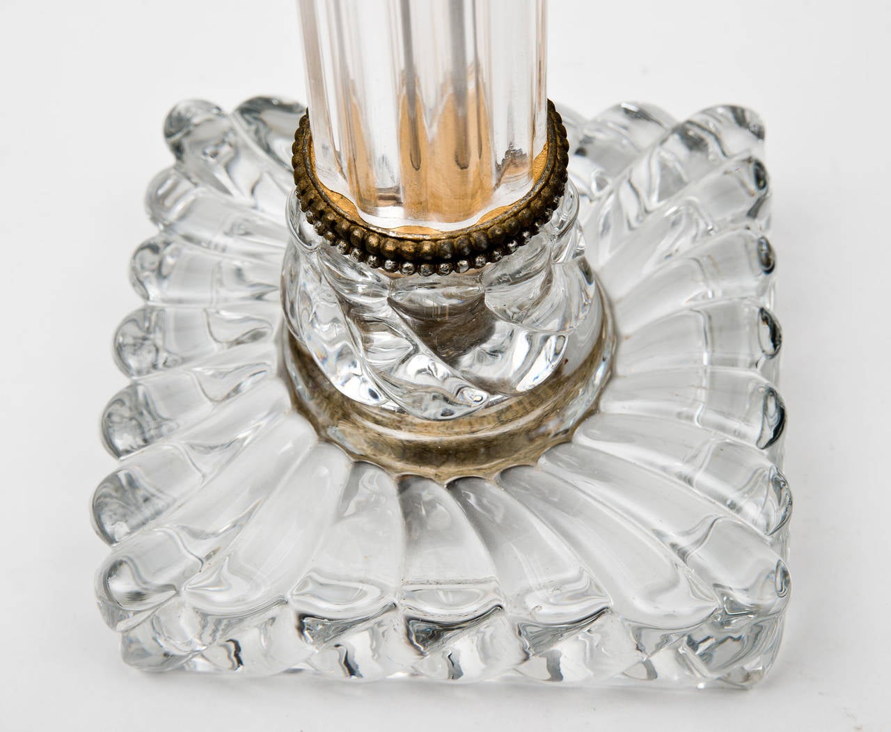 American Pair of Baccarat Style Glass Lamps