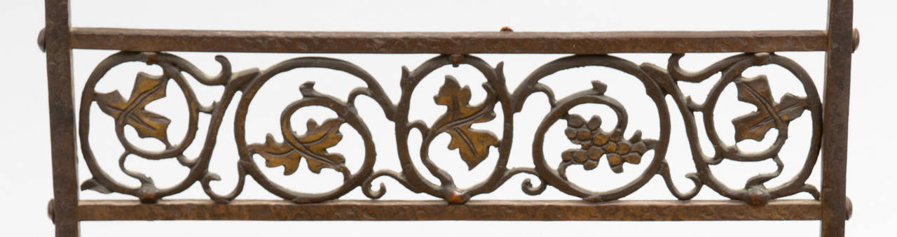 Savonarola Bronze and Wrought Iron Hall Bench For Sale 1