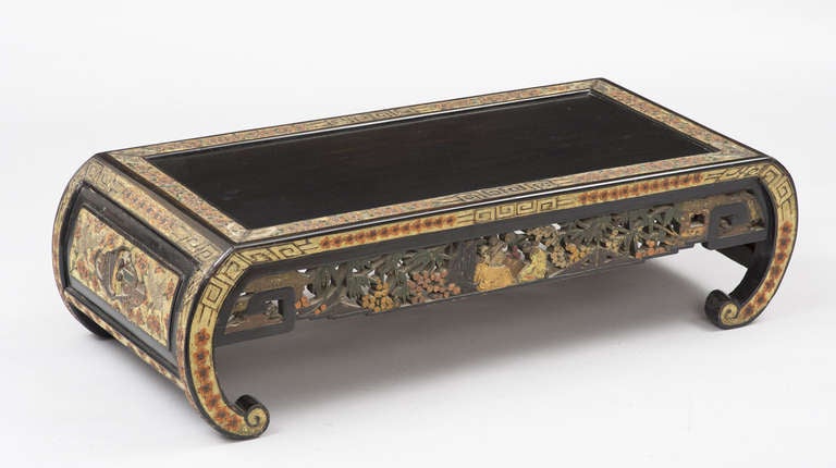 19th Century Antique Chinese Lacquered Low Table