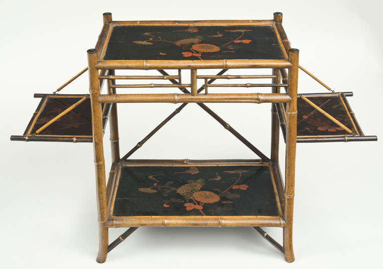 Victorian Bamboo Japanned Side Tray Table, circa 1890