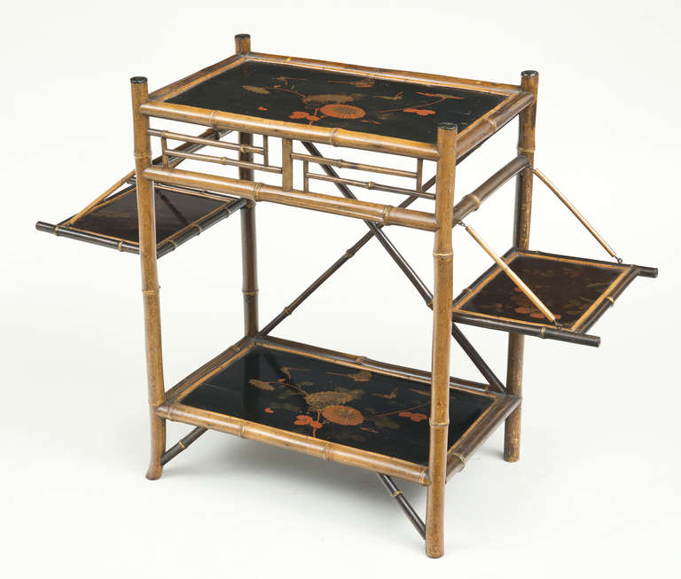 Bamboo Japanned Side Tray Table, circa 1890 1