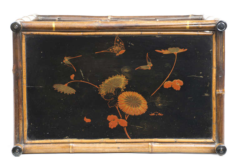 Bamboo Japanned Side Tray Table, circa 1890 2